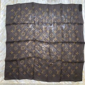 Louis Vuitton Brown Monogram Silk Scarf